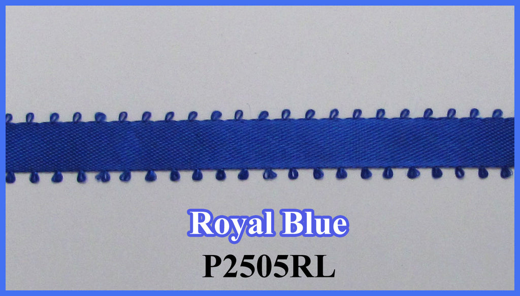 3/8" Picot Ribbon-RYL BL- 20 Yd