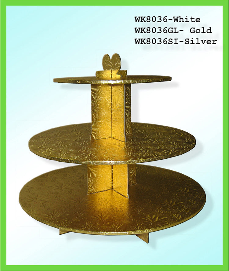 Gold paper cupcake stand 6 sets