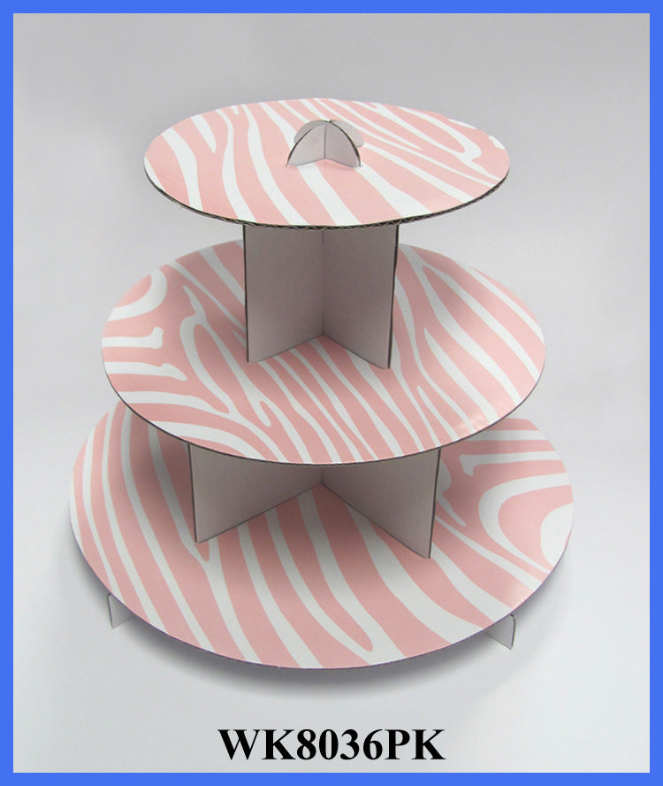 Pink paper cupcake stand 6sets