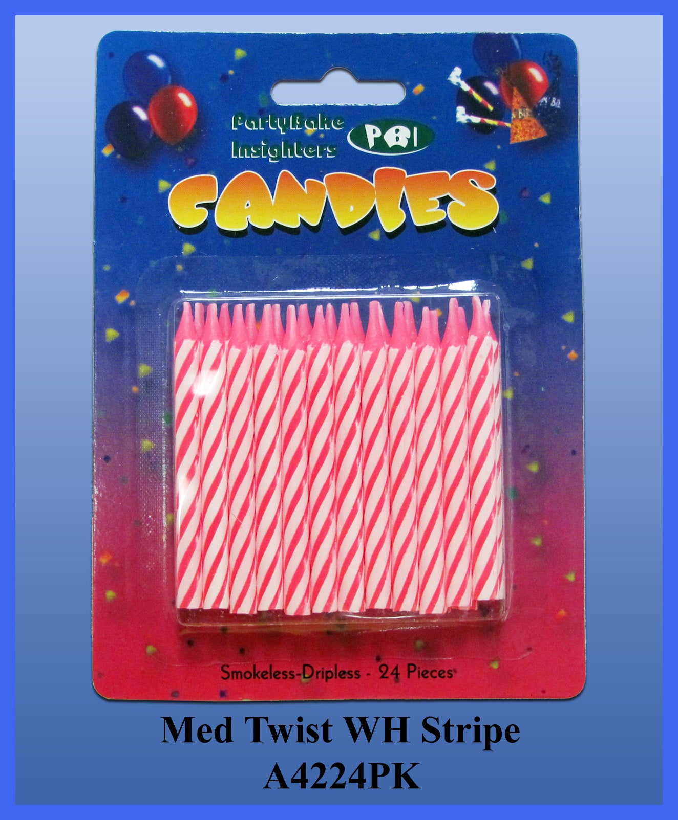 24PC Pink Twist Stripe Candles