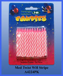 24PC Pink Twist Stripe Candles