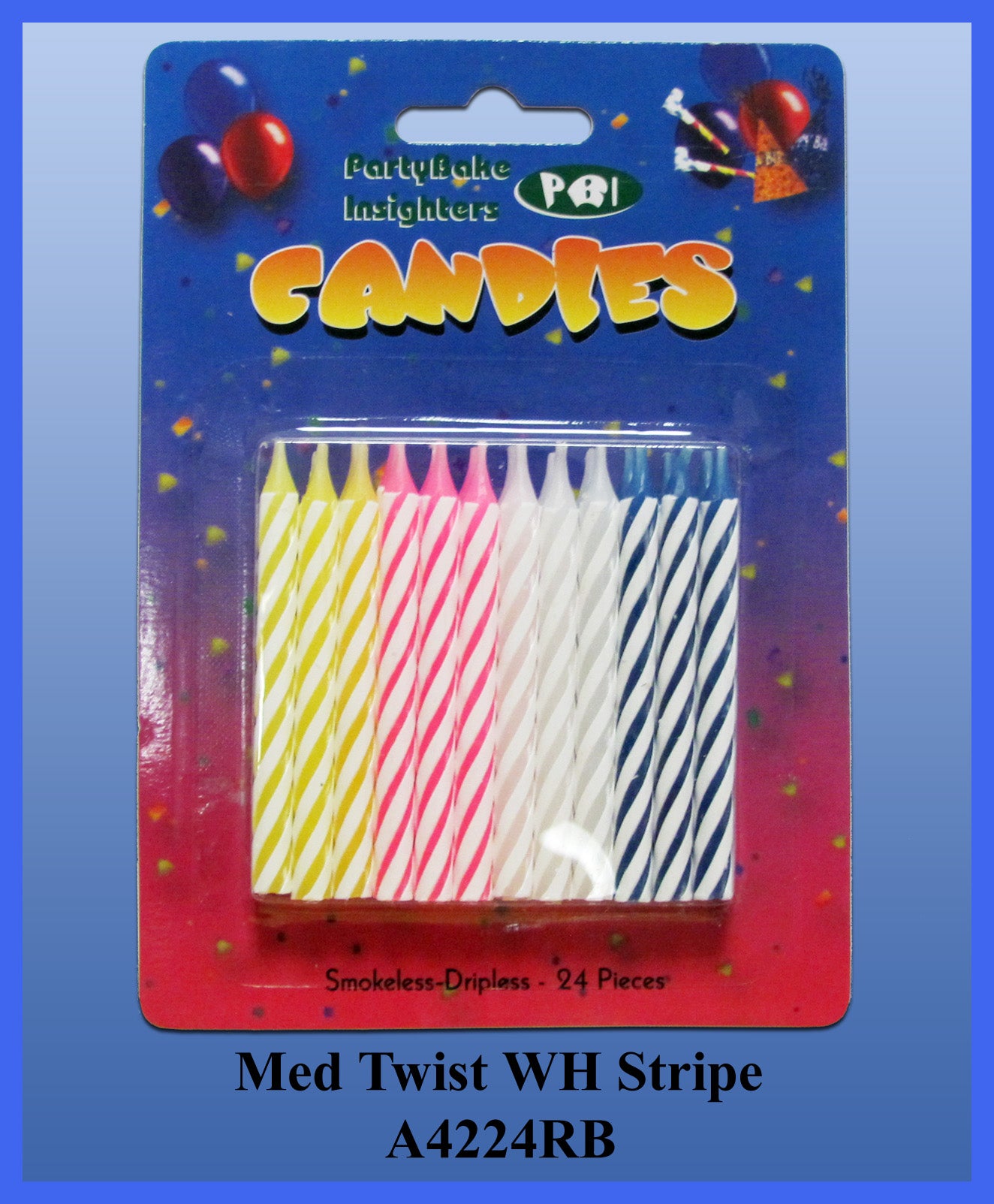 24PC Rb Twist Stripe Candles