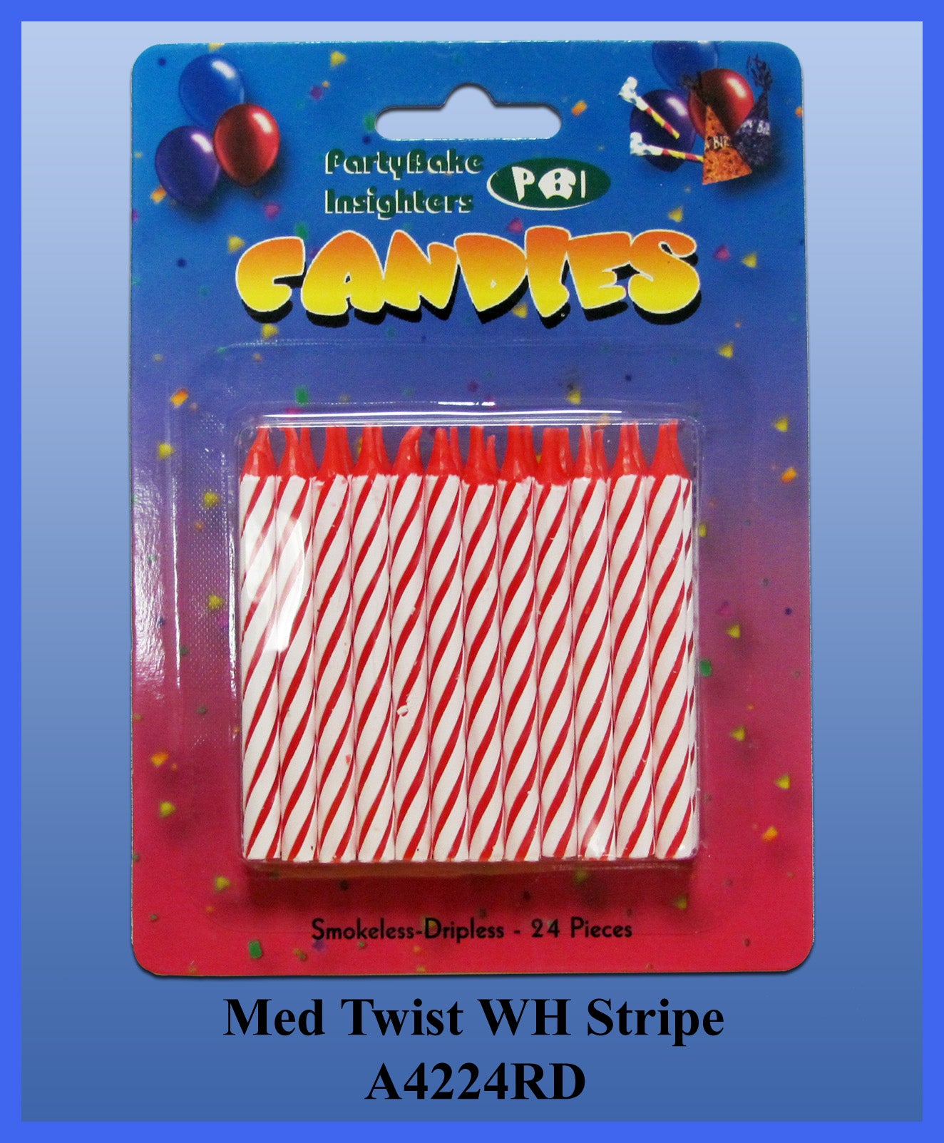 24PC Red Twist Stripe Candles