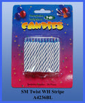 36PC Blue Twist Stripe Candles