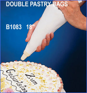 18" Dble Pastry Bag W/ Coupler Set