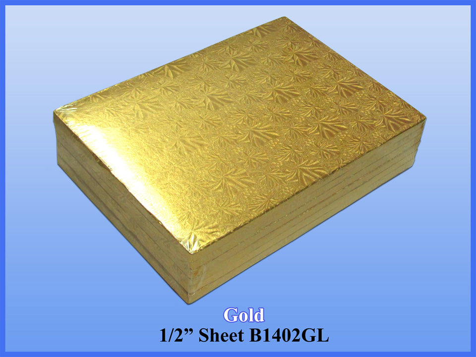 1/2 Sheet Foil Cake Drums - Gold