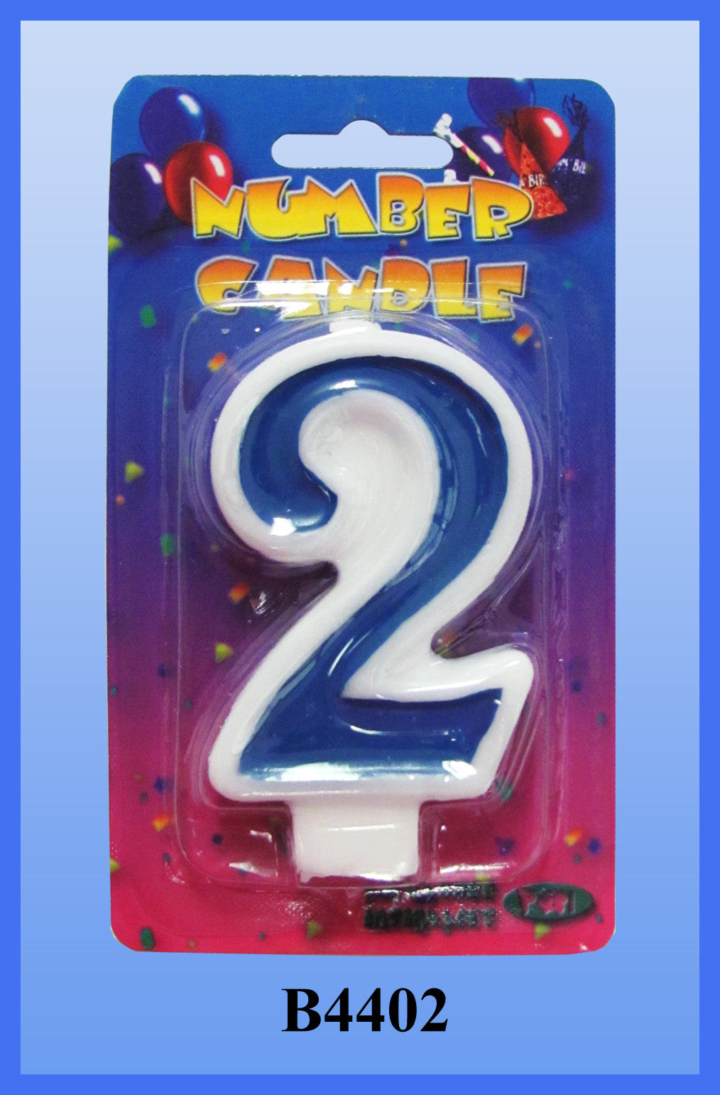 Blue Number 2 Candle