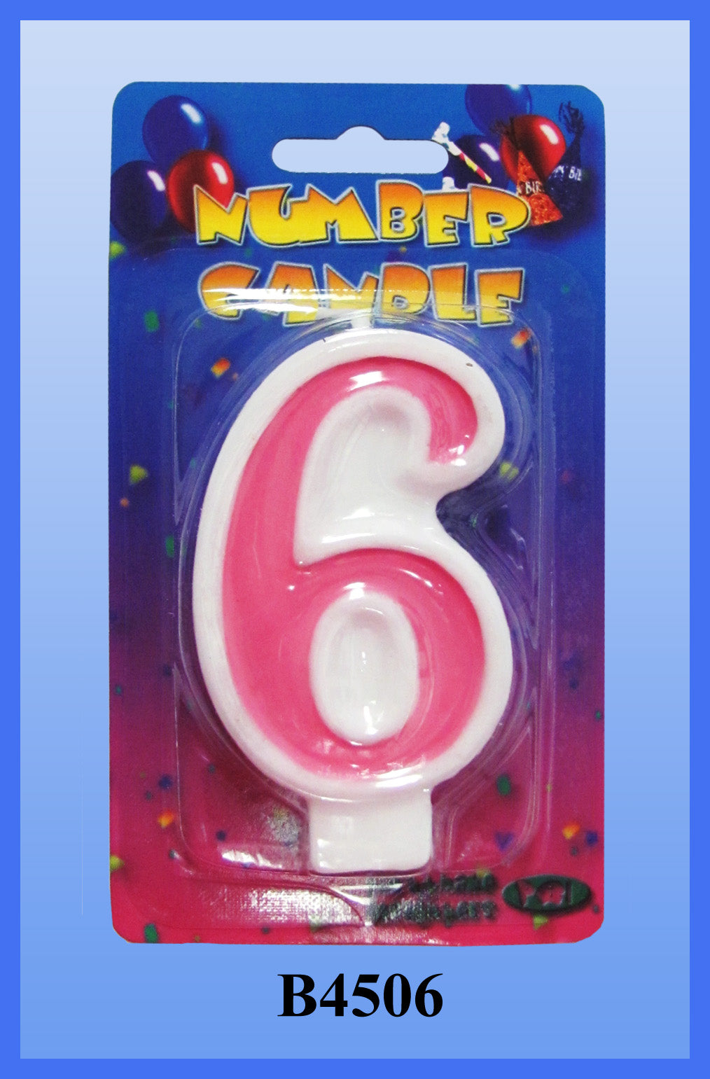 Pink Number 6 Candle