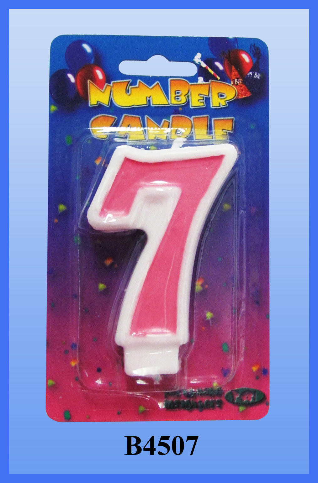 Pink Number 7 Candle