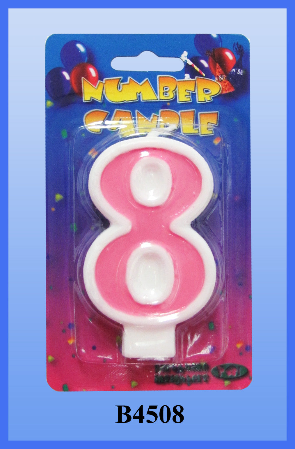 Pink Number 8 Candle