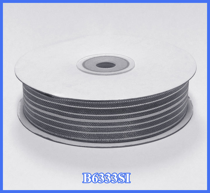 7/8" Silver Med Strip Ribbon