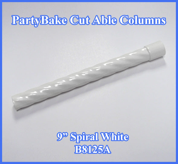 9" Spiral Columns White