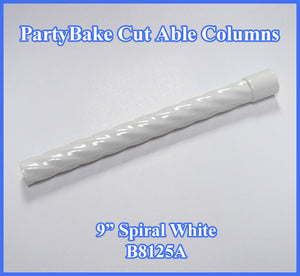 9" Spiral Columns White