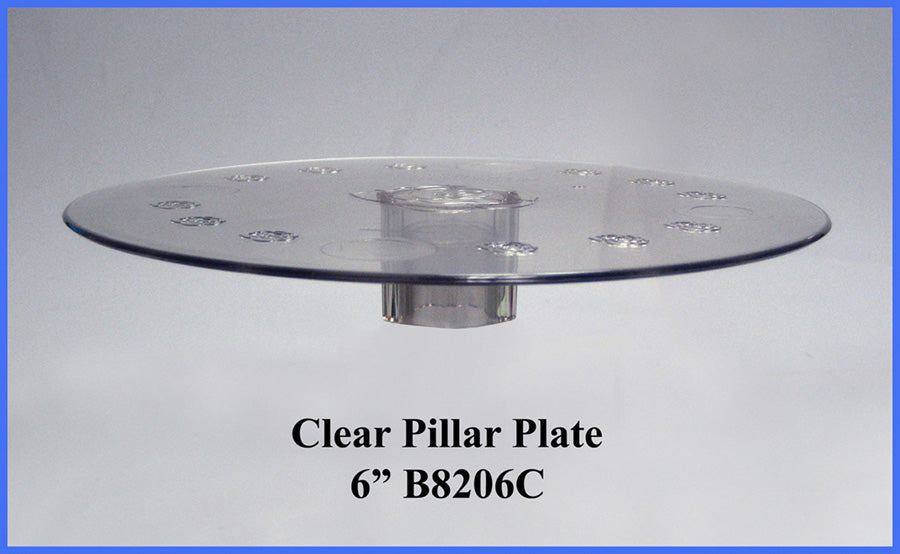 6" Clear Tier Plate- Center Knob