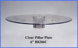 6" Clear Tier Plate- Center Knob