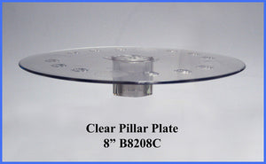 8" Clear Tier Plate- Center Knob