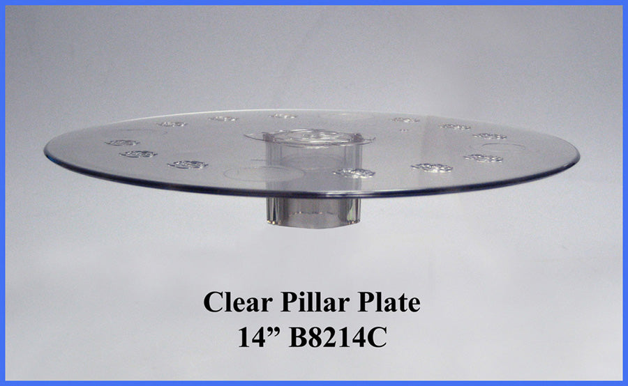 14" Clear Tier Plate- Center Knob