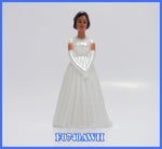 3" Black Bridesmaid - White