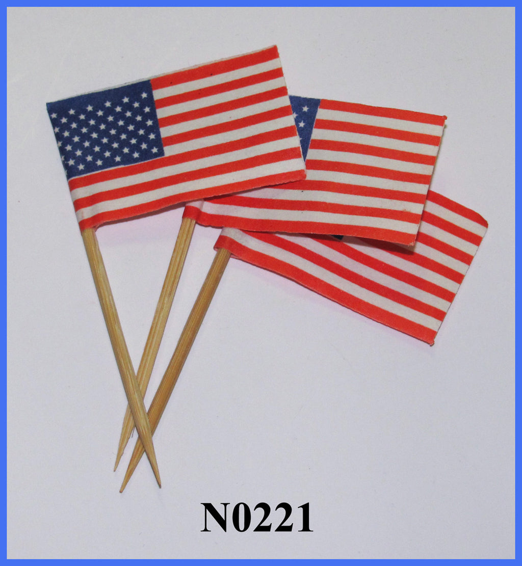 Paper American Flag Pick