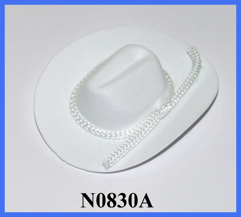 2" White Cowboy Hat