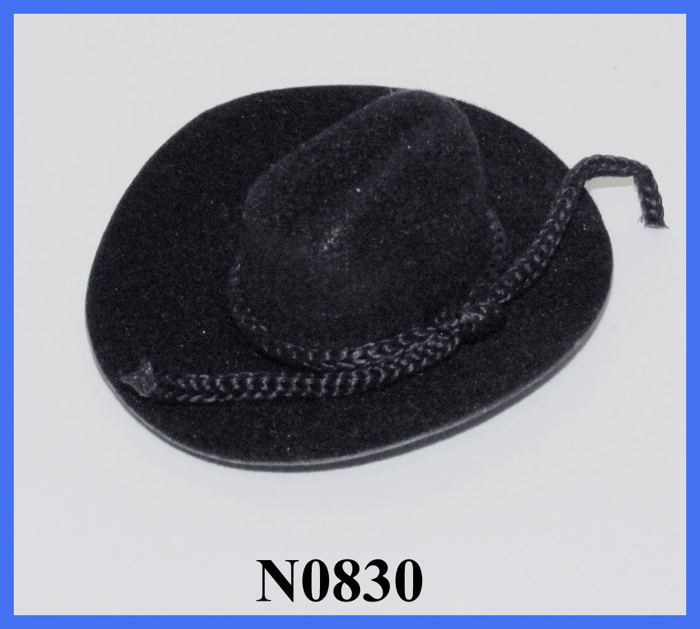 2" Black Cowboy Hat