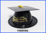 Blk Plastic Grad Hat w/Base